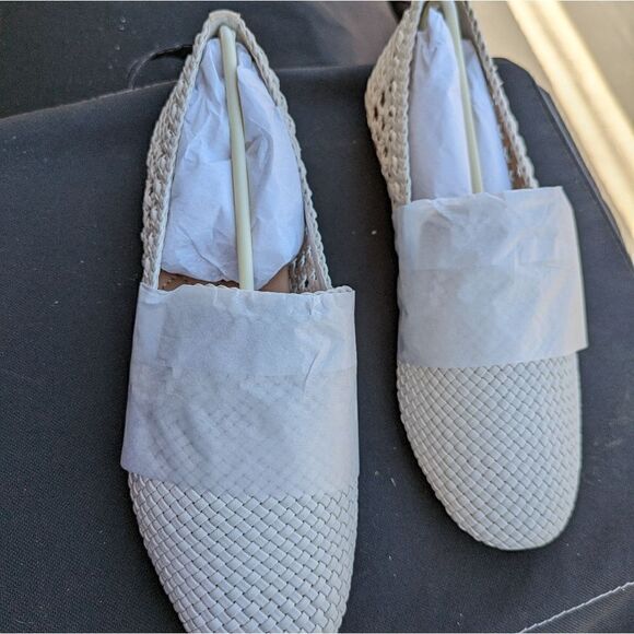 Birdies Starling Handwoven Vegan Loafer Flats Shoes in White - Picture 2 of 6